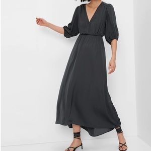 Gap Blouson cutout maxi dress black NWT
